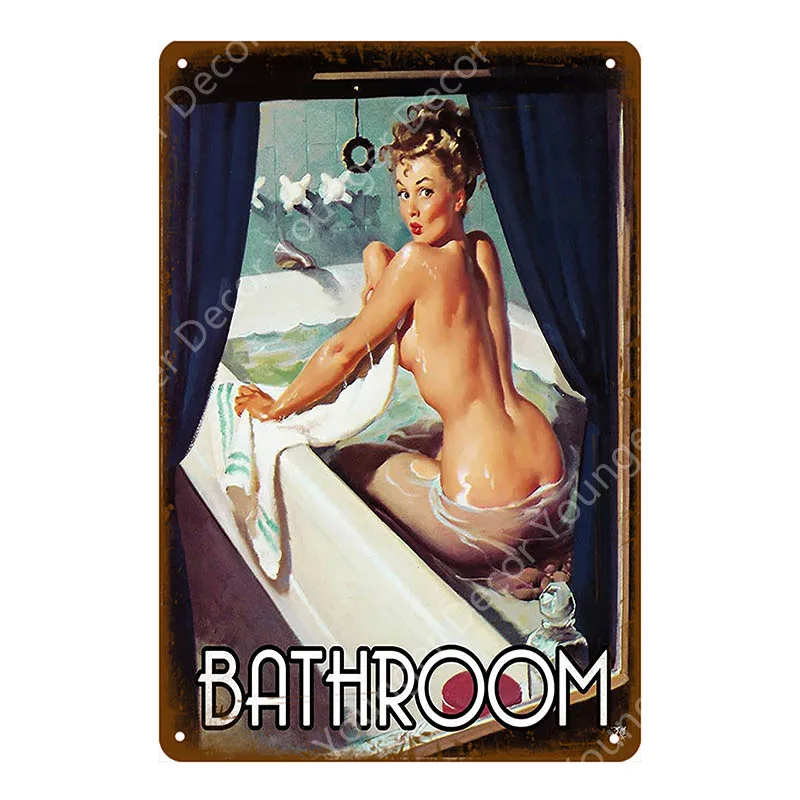 Американский Ретро плакат Pin Up Girl Lady жестяные вывески художественное украшение стены табличка для бара кафе бара вечерние Клубные винтажные металлические картины - Цвет: YD3104E