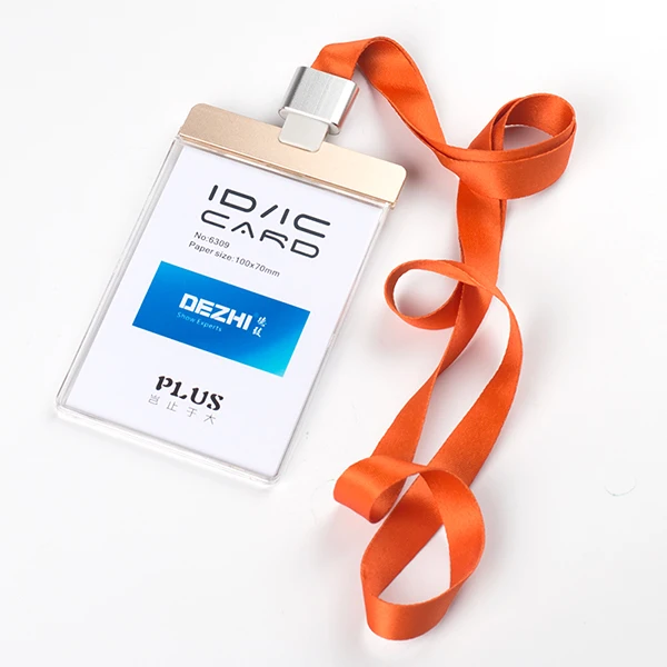 M-gold orange sets Dezhi ID Holder показывает набор рабочих карт 10x7 см идентификационная карта телескопическая куртка прозрачный ID бейдж чехол прозрачный - Цвет: M-gold orange sets
