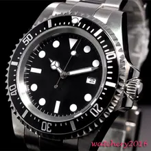 42mm parnis black sterile dial luminous marks date window vintage SEA automatic movement men's Watch 42mm parnis black sterile dial luminous marks date window vintage SEA automatic movement men's Watch
