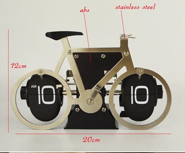 1 шт. новинка Нержавеющая сталь велосипед Модель Цифровой автоматический Флип настольные часы для дома и офиса декоративные креативные часы