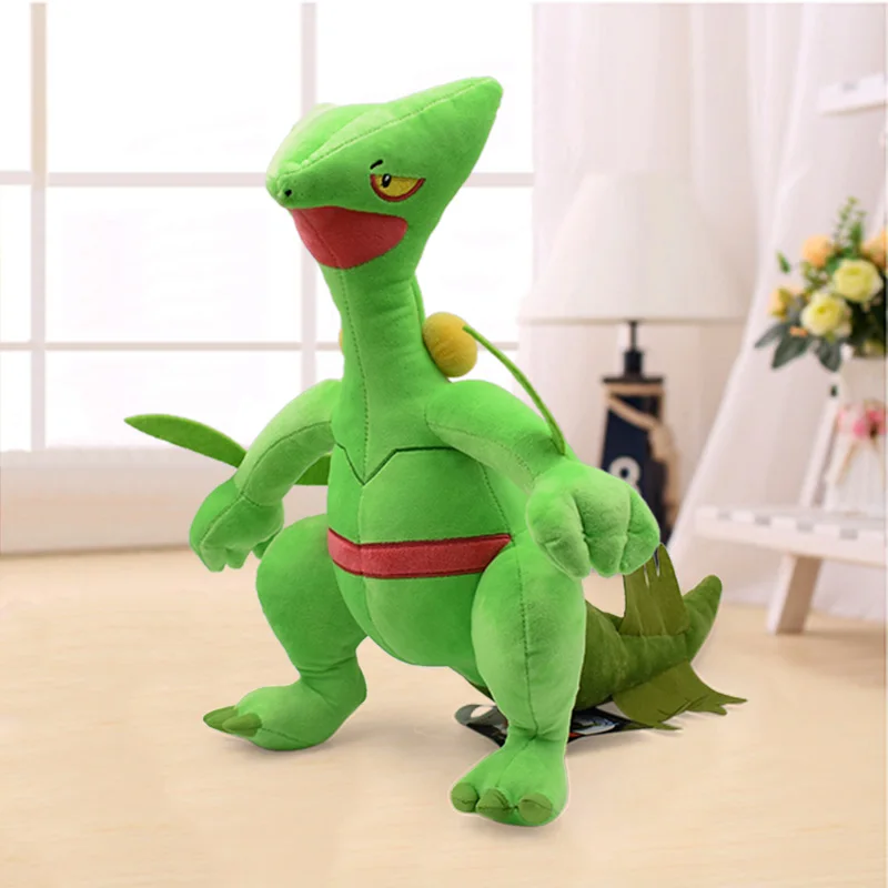 

New 34cm Green Big Sceptile Soft Plush Kids Toys Dolls High Quality Stuffed Animals Peluche Children Toy Gift