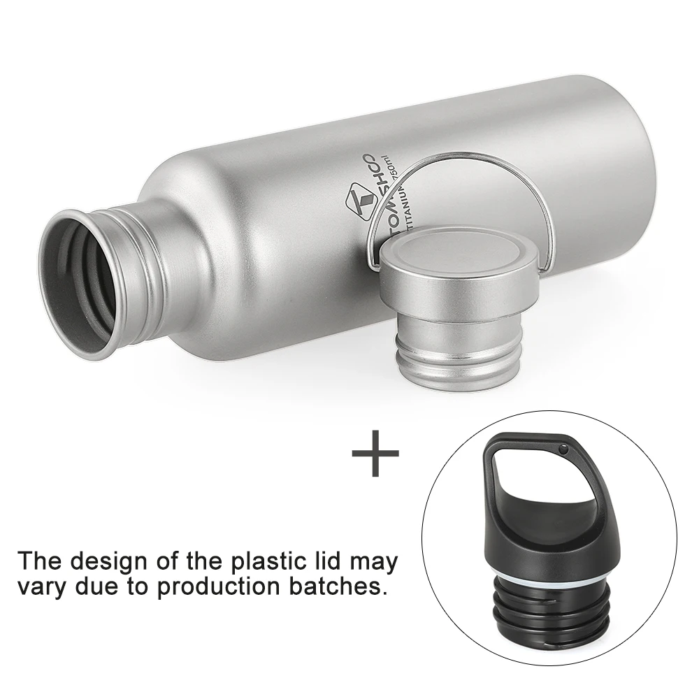 TOMSHOO, походная посуда, 750 мл, полностью титановая бутылка для воды с дополнительной пластиковой крышкой, для кемпинга, туризма, велоспорта, Спортивная бутылка