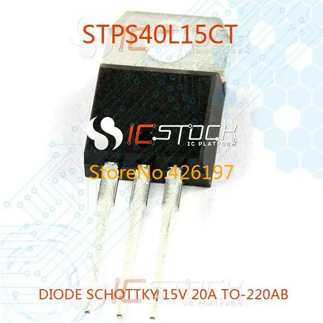 Freies Verschiffen STPS40L15CT DIODE SCHOTTKY 15 V 20A TO 220AB 40L15 ...