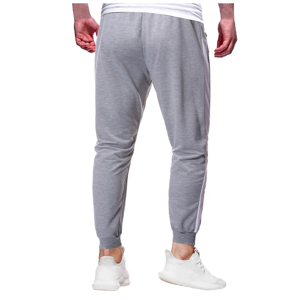 2019 Men's zipper solid color jogging pants casual pocket sports cargo pants outdoor sports harem pants men Quick drying 40J6 (12)