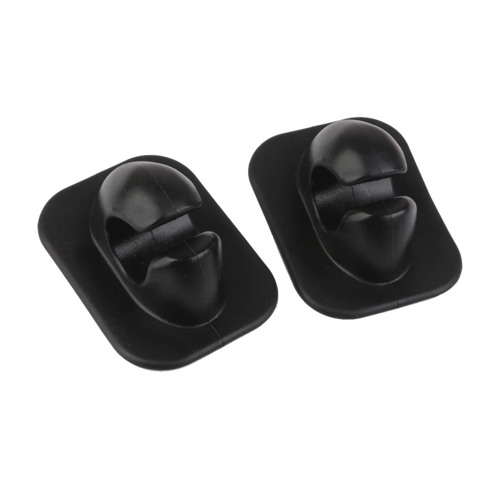 2pcs PVC Kayak Paddle Hooks Oar Holder Patch Clips for Inflatable Boat Fishing Boat Dinghy Kayak Canoe Replacement Black