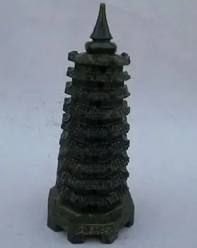 

high5.55inches / hand-carved Taiwan jade south China. Wenchang tower