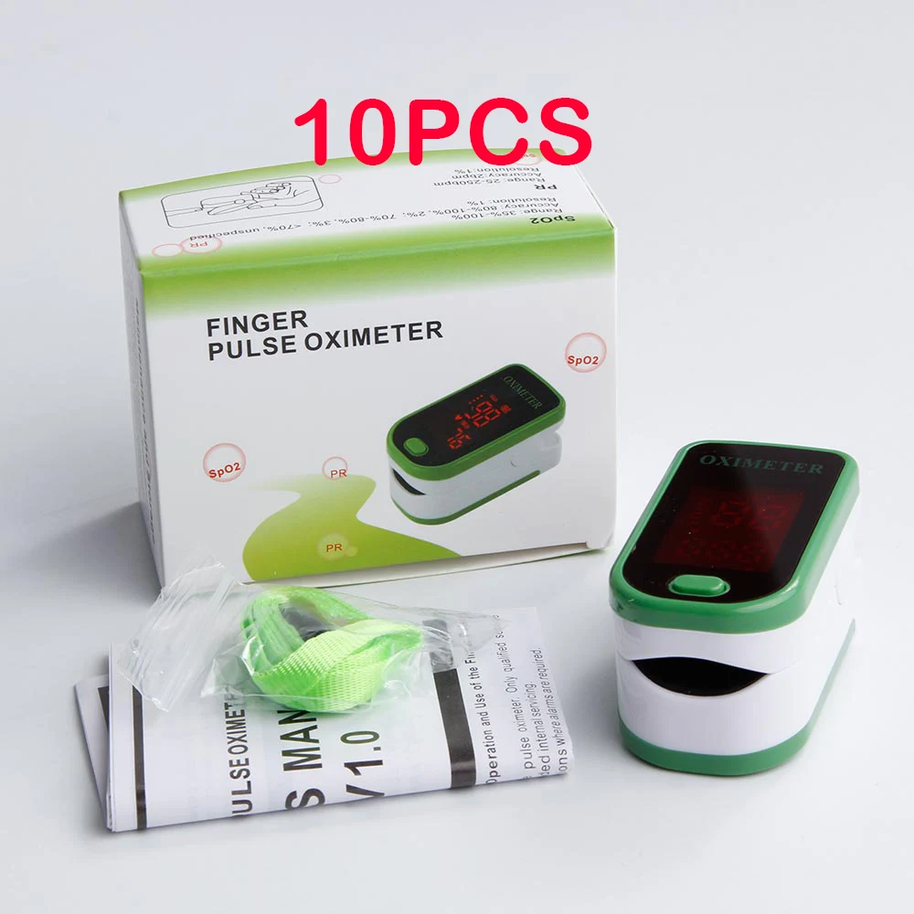 WITH BOX 10 шт./лот, Пульсоксиметр для пальцев, медицинское оборудование, светодиодный цифровой Пульсоксиметр, сатурометрический Heartrate монитор, ЖК-дисплей, Oximetro Pulsioximetro - Цвет: WITH BOX