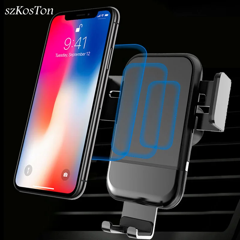 Car Wireless Charger For IPhone XS Max X XR 8 Fast Wireless Charging Car Phone Holder Stand For Samsung S10 Mobile Phone Bracket