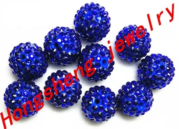 

(choose size) 12mm/16mm royal blue color Resin Rhinestone Beads,Bling Resin Ball Beads, for Chunky Kid Necklace Jewelry