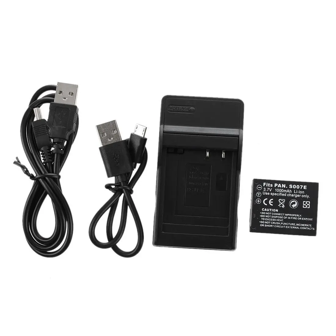 Battery +charger for Panasonic Lumix CGA S007E DMC TZ5 DMC TZ4 DMC TZ3