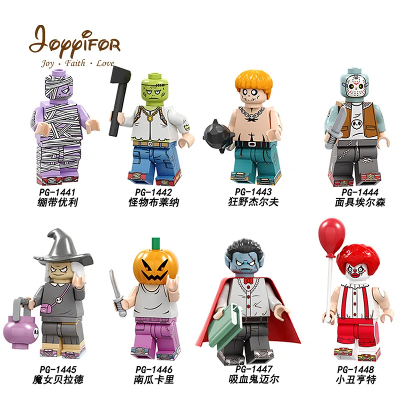 

Single Sale Halloween Series Joker Clown Vampire Witch Monster LegoeINGlys Building Blocks Toys for Children Kid Gift ninjago