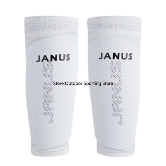 Белый JANUS 1 пара, футбольные щитки, футбольные наколенники для ног, Вратарские тренировочные протекторы для ног, укороченные рукава+ футбольные леггинсы, набор тарелок - Цвет: Белый