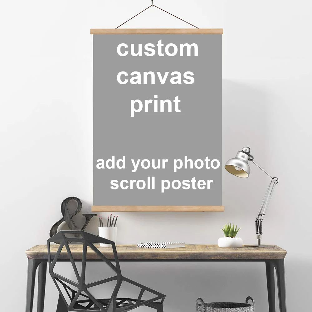 

Custom canvas print Personalized your own wedding photo HD Poster Picture frame Magnetic wood hanger Modern Wall art Home decor