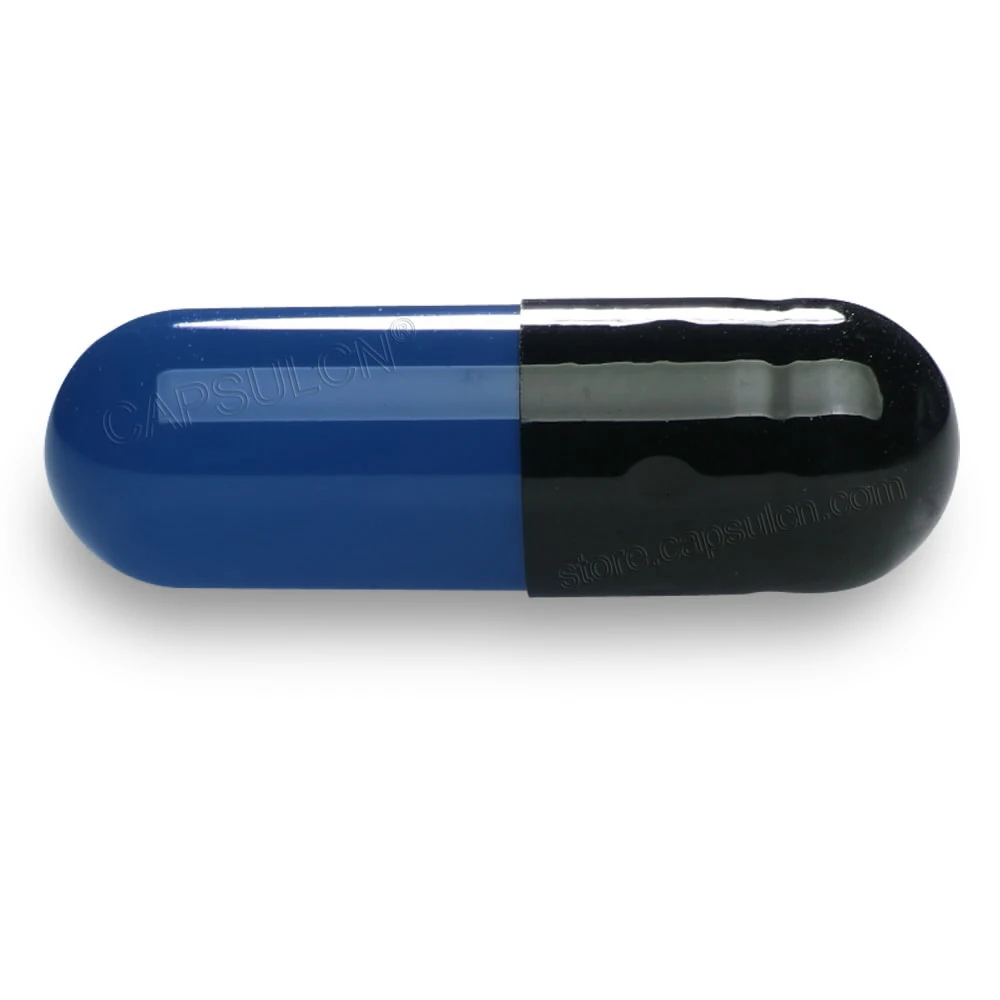 

US Stock (2000pcs/pack) Size 00 Clear Black&Dark Blue Colored Gelatin Capsule Empty Capsule, Joined Capsule