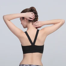 Женские Фитнес бюстгальтер для йоги простой и изящный круглый вырез сделают вас более дизайн Лаконичное платье с v-образным вырезом на спине, твердые Цвет физические упражнения бюстгальтер для бега быстросохнущие SCL100