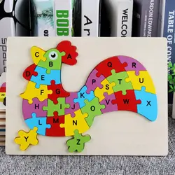 Детские 3D ABC деревянные головоломки игрушки Алфавит и цифра детская головоломка из дерева детские игрушки Раннее развитие развивающие