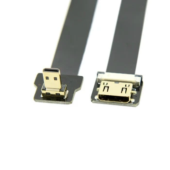 

FPV Micro HDMI Male Down Angled 90 Degree to Mini HDMI Female FPC Flat Cable for Multicopter Aerial Photography 0.1m/0.2m/0.5m