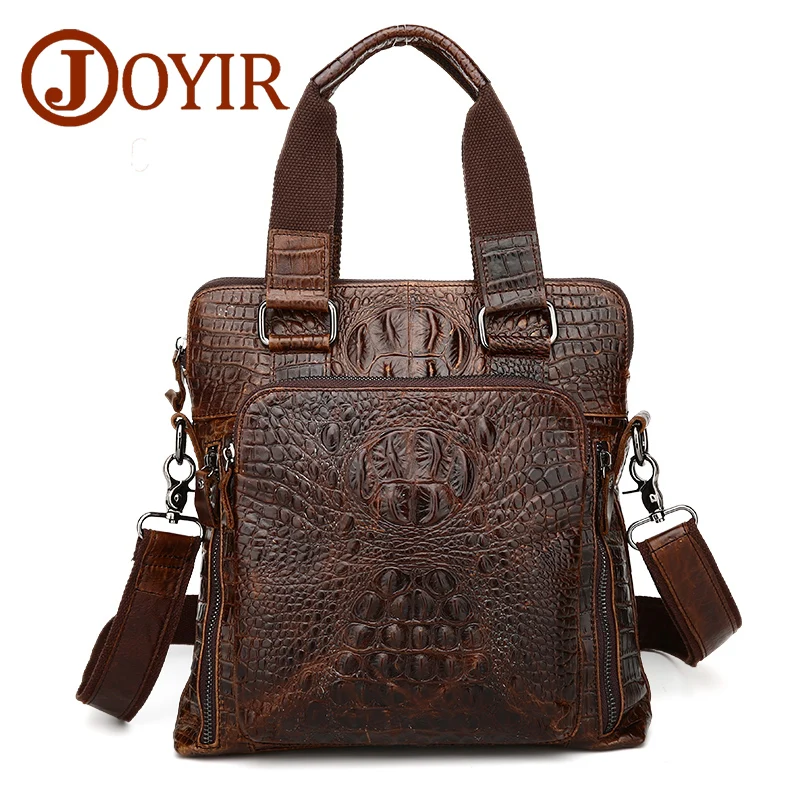 

Designer 2019 Genuine Leather Men Briefcase Handbag Cow Leather Alligator Crossbody Bag Famous Brand Men Bag Male Messenger Bag