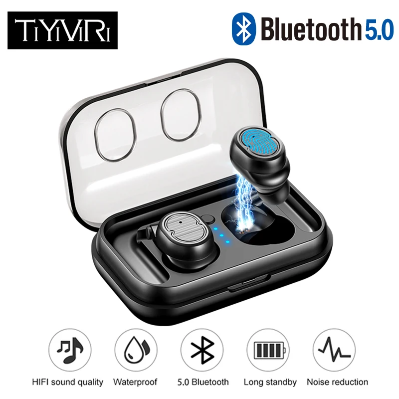 for Smart Bluetooth 5.0 Earbuds Touch Control True Earphone Wireless Headphone Mini Waterproof Earphones with Charging Box