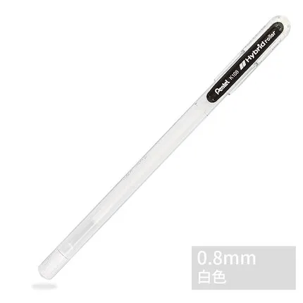 3 шт. Pentel K108 металлическая гелевая ручка подпись ручка копия Золотая Ручка Кисть подсветка ручка поздравительная открытка украшение подпись - Цвет: white