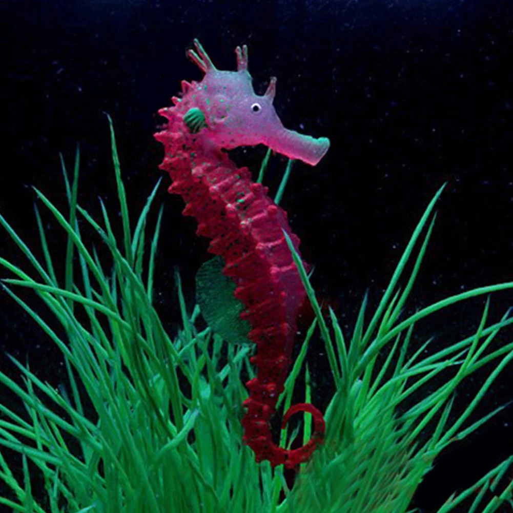 

Environmental and friendly Luminous Sea Horse Hippocampus Aquarium silicone Fish Tank Decoration