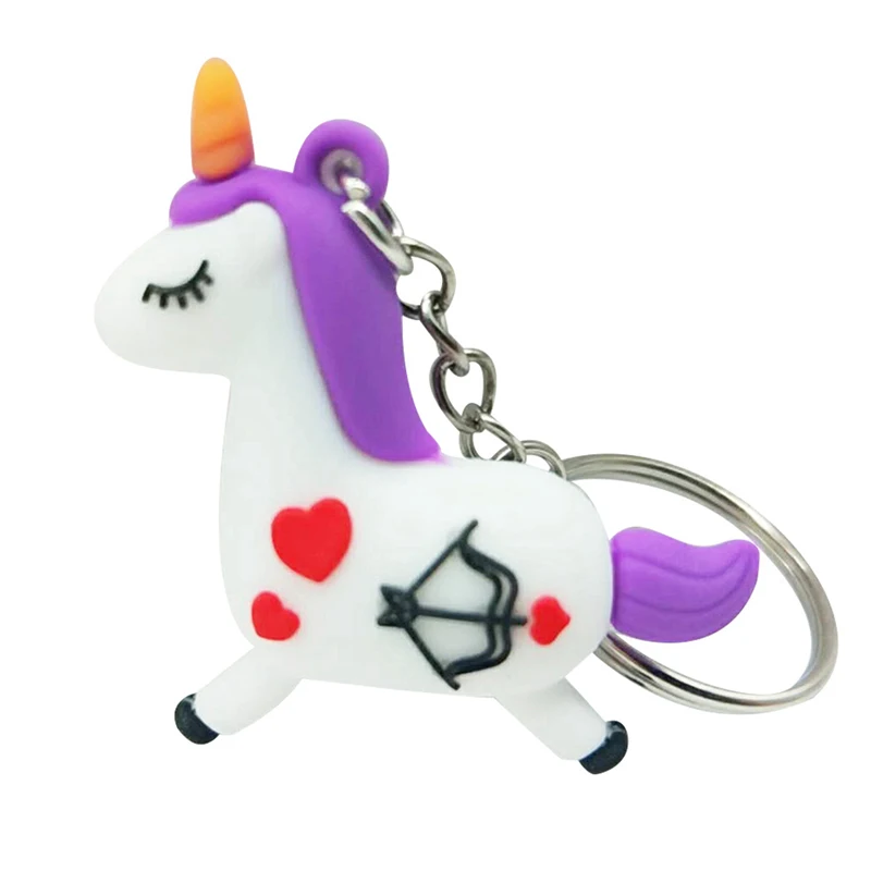 Fancy Fantasy Cute Unicorn Keychain Animal Small Keychains Women Bag Charm Key Ring Pendant