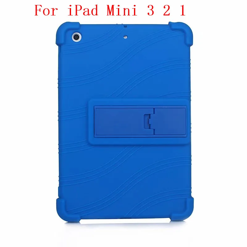 Mini 3 2 1 Deep Blue Силиконовый чехол для Apple iPad Mini 5 чехол для детей противоударный для iPad Mini 4 3 2 1 мягкие чехлы - Цвет: Mini 3 2 1 Deep Blue