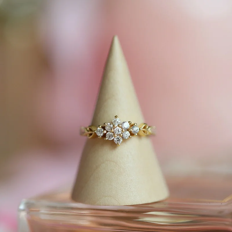 Регулируемые Изящные милые женские покрытые снежинками кольца нежные кольца Свадебные ювелирные изделия