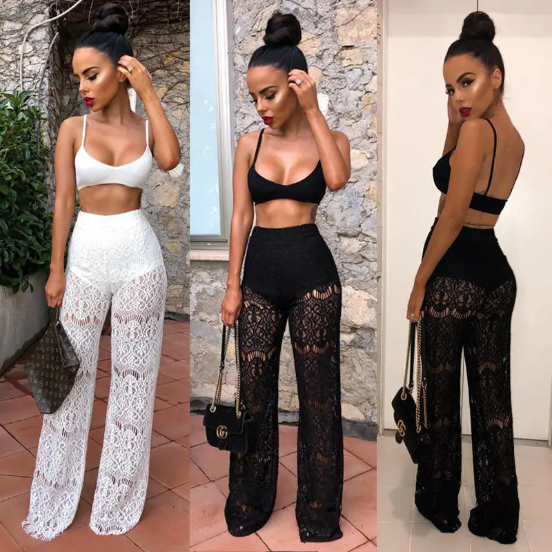 

2 Pieces Set Women Tracksuit Outfits Women Summer Strappy V Neck Crop Top and Pants Bodycon Outfit Long Suit Dropshipping