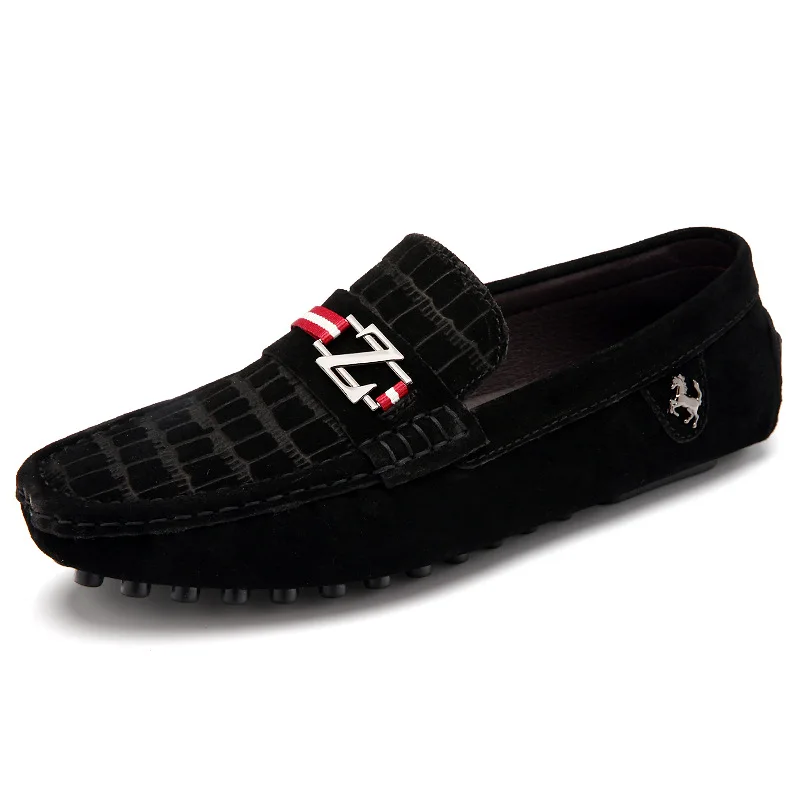 

TANTU Men genuine leather shoes High Quality Elastic band Fashion design Solid Tenacity Comfortable Men's shoes