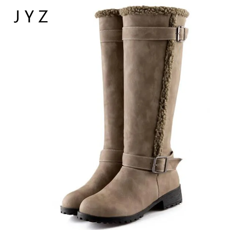 

Fashion New Womens Knee Lenght Boots Winter Flats Keep Warm Shoes Fur Shoe Lady Size 40 41 42 43 wo180864