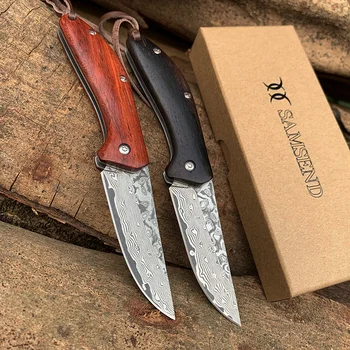 

EDC Handmade Sandalwood VG10 Damascus Pocket Knife Multifuntion Tools Hunting Folding Knife Damascus Collection Camping Knives