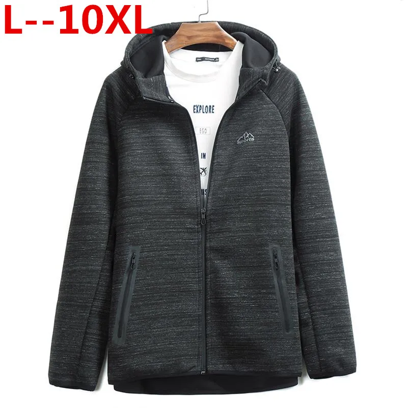 Большой размер 10XL 9XL 8XL 6XL 5XL 4XL модная мужская зимняя толстовка с капюшоном теплая