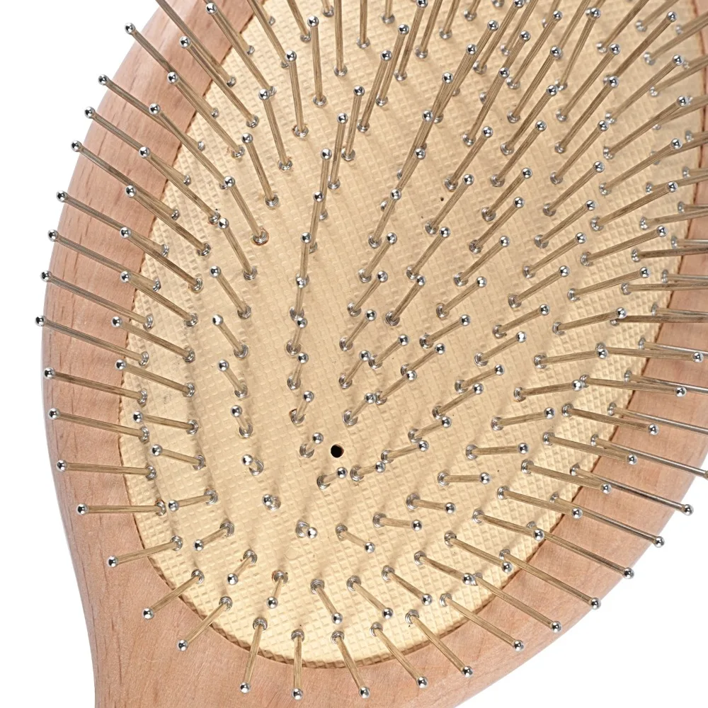 Деревянная бамбуковая расческа для кожи головы, воздушный массаж, уход за волосами, Антистатическая распутывающая подушка для волос, стальная игольчатая щетка, парикмахерские инструменты