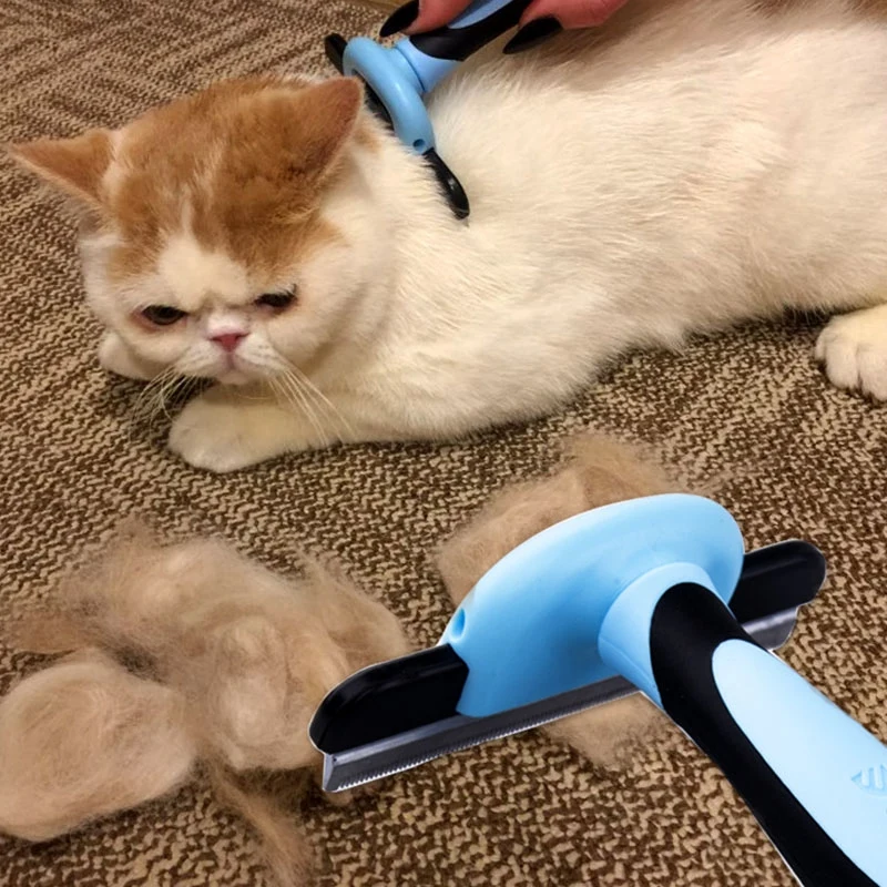 Щетка для удаления волос, расческа для кошек, собак, Deshedding, слайкер, обрезка, для домашних животных, мех, скребок, истончение, инструменты для ухода, лезвие из нержавеющей стали