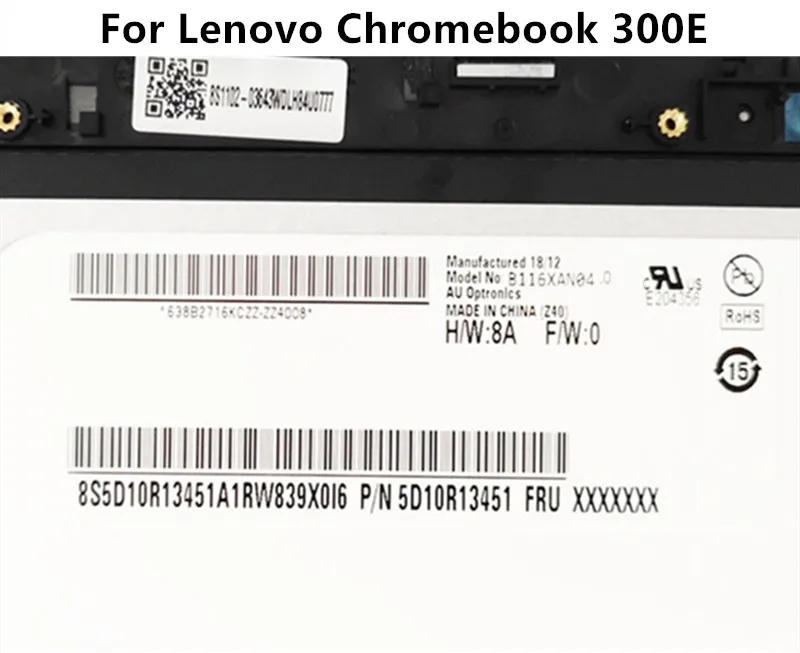 Для lenovo 300e Chromebook 11," ЖК-сенсорный экран в сборе+ рамка 5D10Q93993 B116XAN04.0