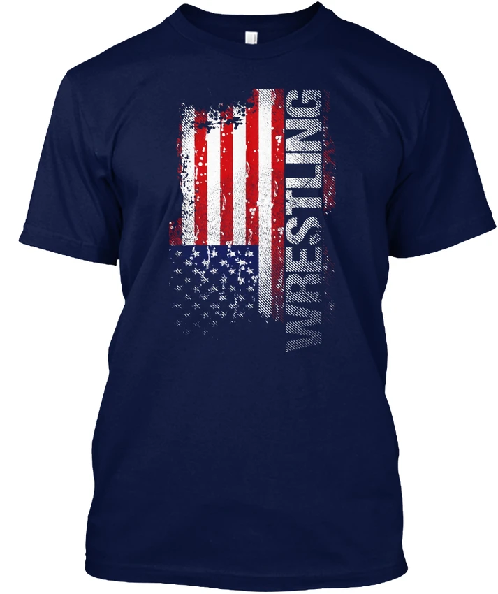Usa flag folkstyle المصارعة ، كلية tagless المصارعين شعبية تي شيرت