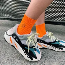 Модные неоновые, зеленые, ярко-розовые, уличные, крутые, в стиле хип-хоп, флуоресцентные, желтые, оранжевые, унисекс, для женщин и мужчин, пара забавных счастливых носков