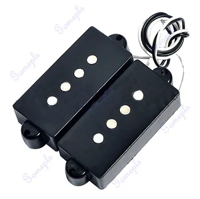 Черный 4 струнный бесшумный набор звукоснимателя для прецизионного P моста бас набор звукоснимателя