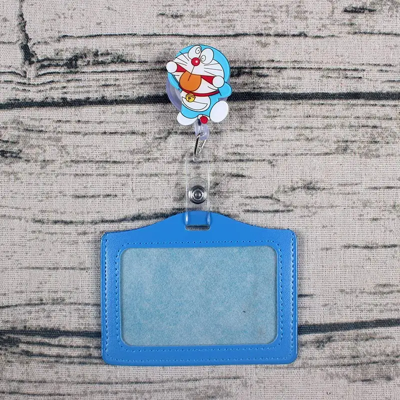 1 шт. Doraemon PU кошелек с отделами для карт банк держателей кредитных карт идентификатор автомобиля держатели удостоверения личности значок с мультяшной выдвижная катушка