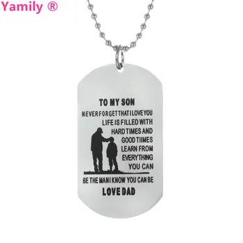 

Yamily 10pcs/ Dad jewelry To My Son Love Dad Stainless Steel necklace Love you Dad Charm pendant necklace Father's Day Presents