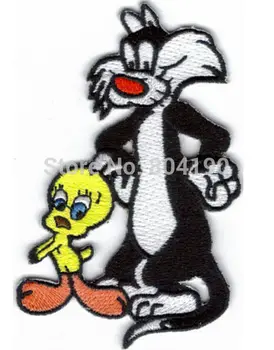 

4" SYLVESTER & TWEETY TV Movie Series punk applique sew on/ iron on patch badge Wholesale Free Shipping