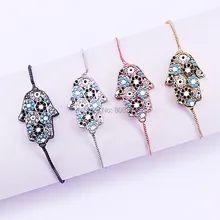 10 шт. модный браслет с подвесками на руку для женщин и мужчин Micro Pave CZ регулируемый браслет украшение LL-B017