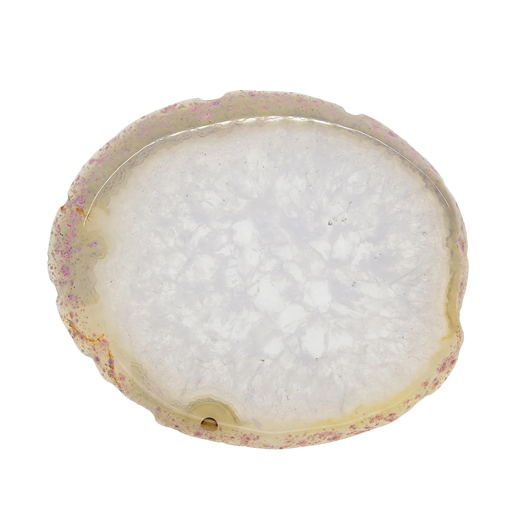 3Pcs Natural Agate Slices Irregular Round /Oval Crystal Quartz Stone Pendant Charms DIY Supply Home Decorations Group 6#