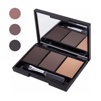 

3 Colour Professional Powder/Shadow Eyebrow Powder Shadow Palette Enhancer Ended Brush Kit Eyes Brow Cosmetics Matte Palette Set