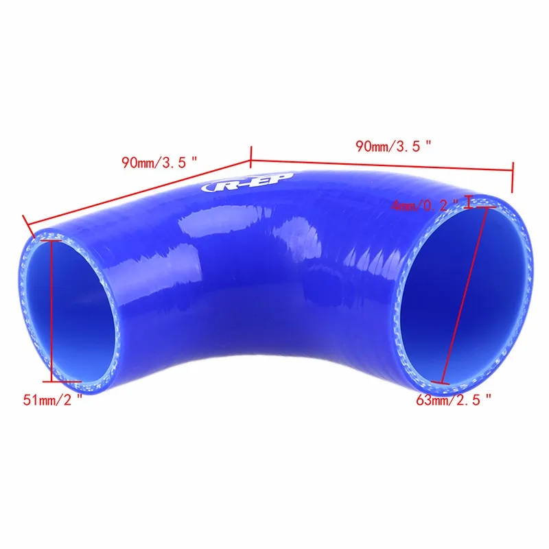 Posbay Универсальный Синий авто силиконовый шланг для автомобиля редуктор муфта турбо шланг 38-83 мм 1,5 ''до 3,3'' 90 градусов регулируемый
