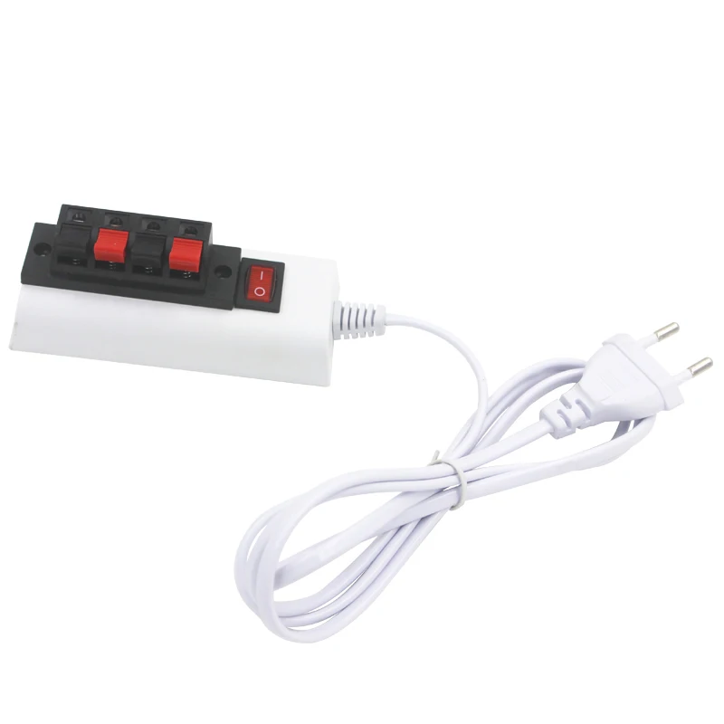 

LED Aging Tester Scoket Plug Adapter 1.5m Wire 2/4-pin Fixture White EU Plug Tester LED Lamp Adapter Switch