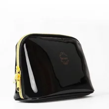 Qualité PU en cuir Zipper Oreiller En Forme de Marque Sac Cosmétique Make Up Toilette Sac Cosmétique Poche Noir trousse de maquillage