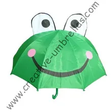 Детский зонт, для девочек с изображением животных, зонт с героями мультфильмов-лягушка, авто open.8mm металлический вал и рифленые ребра, безопасные зонтики