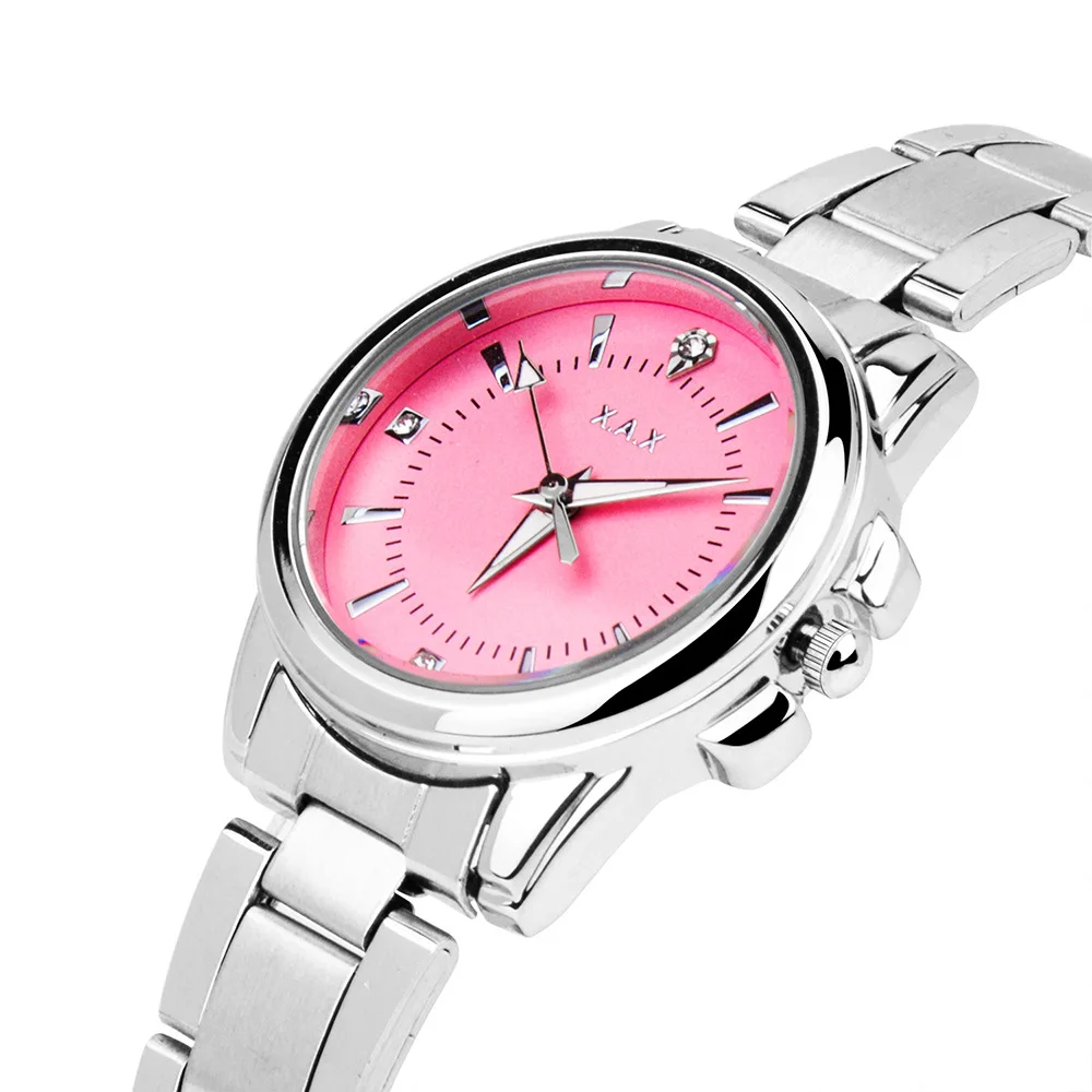 

Japan Machine Stainless Steel Watch Pink Lady Watch Female Watch Waterproof Watch Wholesale